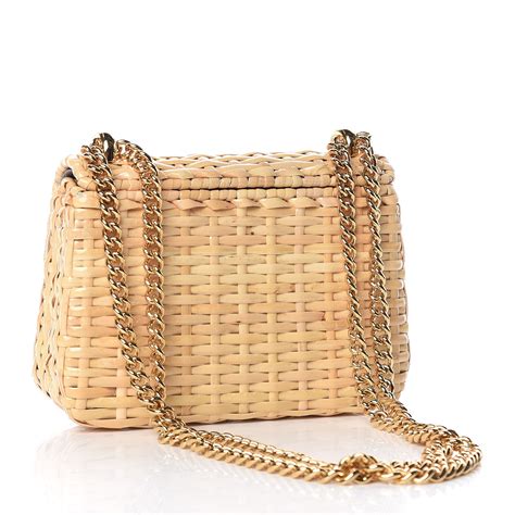 gucci linea cestino mini|GUCCI Glazed Wicker Mini Cestino Shoulder Bag Natural.